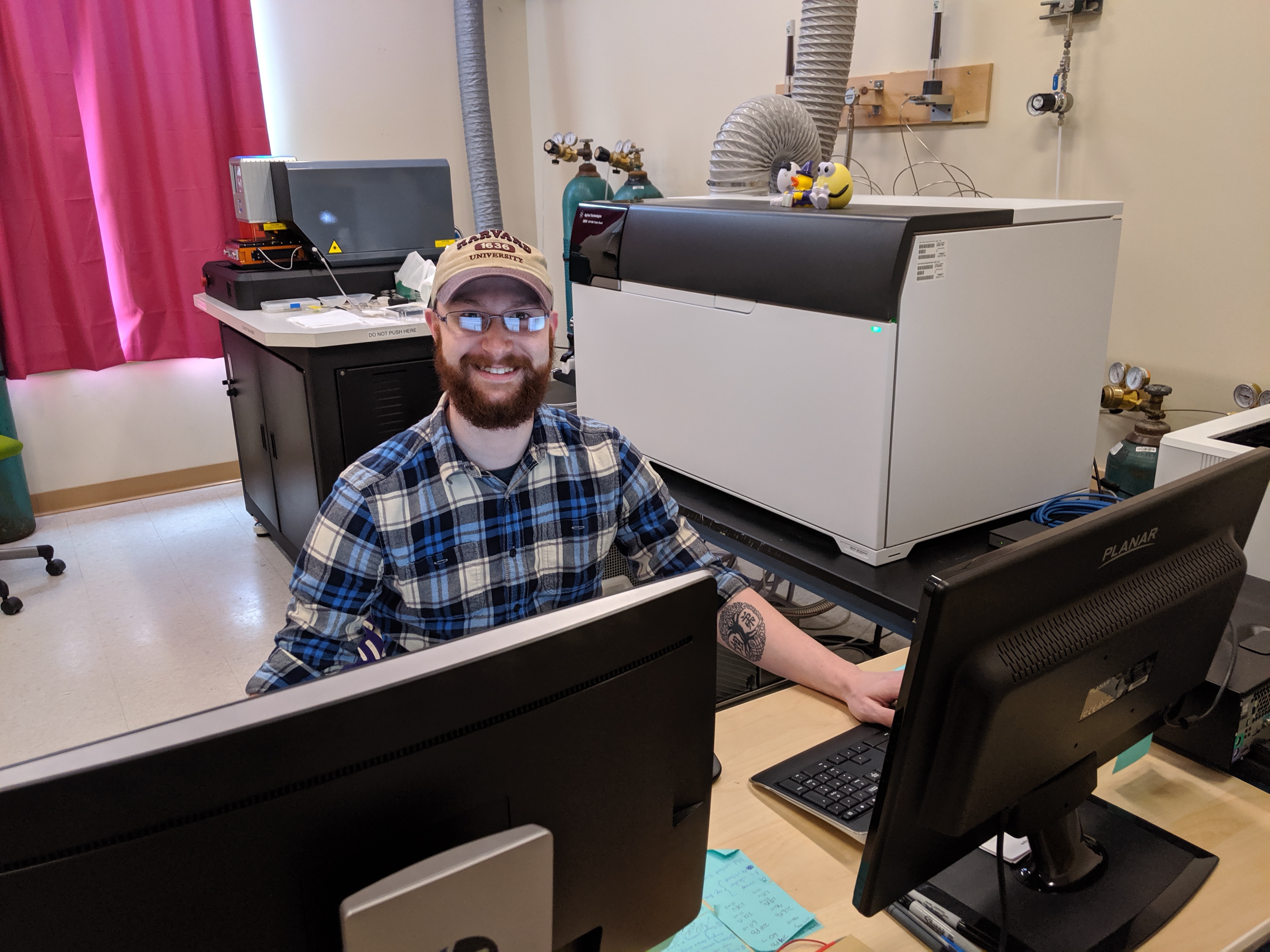 Josh Stone in the lab operating the LA-ICP-MS/MS at the University of Maine